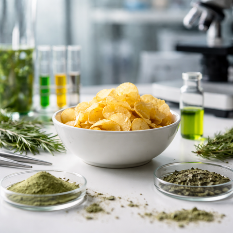 Acrylamid in Kartoffelchips reduzieren: Einsatz von Rosmarin Extrakt und Grüner Tee Extrakt